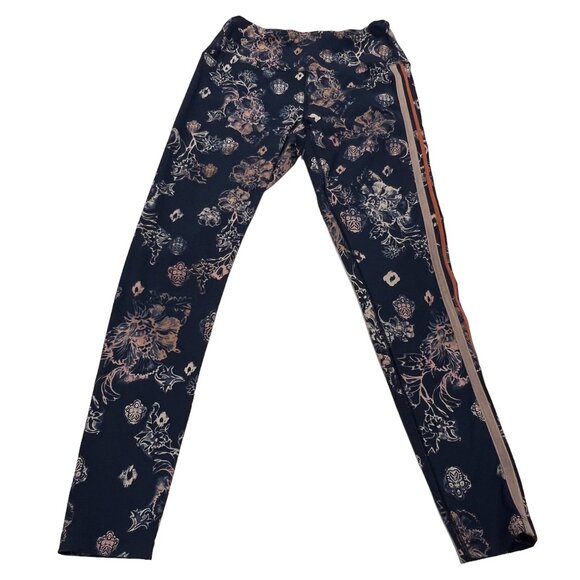 Free People Movement Navy Floral High Rise Athletic Leggings, Navy Peach, M - Picture 8 of 12